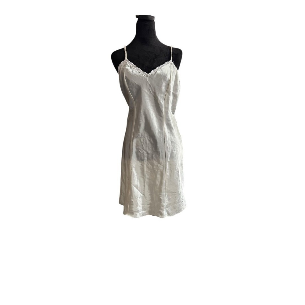 90s VTG Bali‎ Studio White Slip dress delicate detailed adjustable straps size M